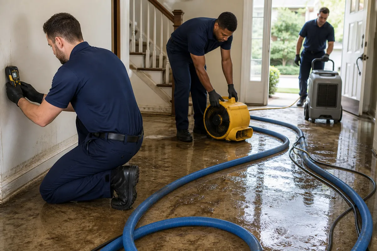 Floodline Restoration Co. crew at work in East Flatbush, NY